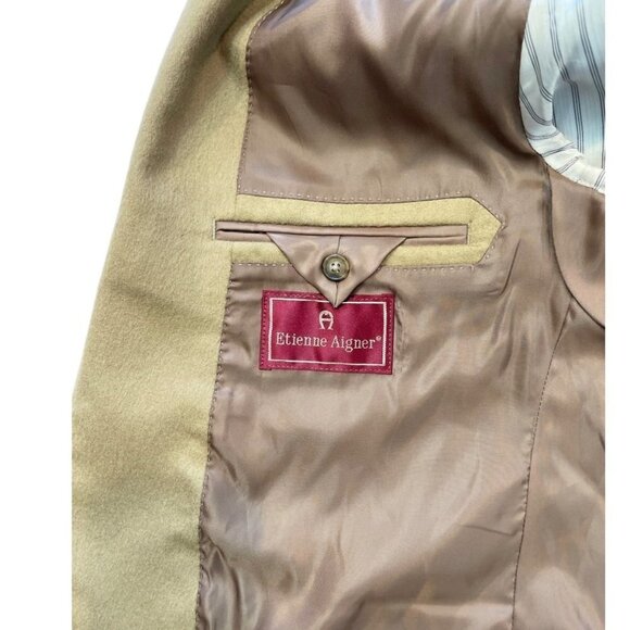 ETIENNE AGNER Cashmere Sport Coat Men's 43 Regular Tan 2-Button WPL 8046 Flaw - Picture 5 of 15